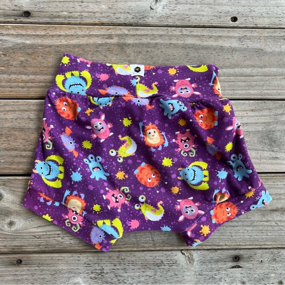 Bumblito Purple Monster Print Bubble Shorties - Size 5T-6T - Picture 2 of 3